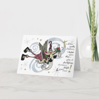 Carte lunatique de Père Noël de Noël