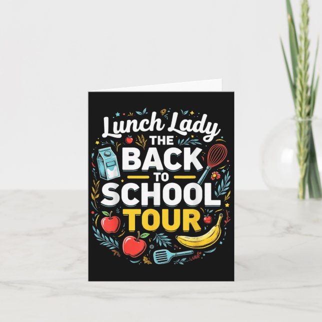 Carte Lunch Lady Retour À L'École 2025 Tour Humour alime (Devant)