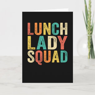 Carte Lunch Lady Squad School Cafétéria Retro Vintage