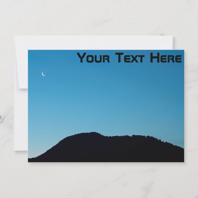 Carte lune croissant personnalisable (Devant)