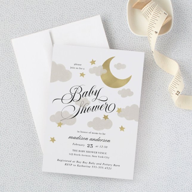 Carte Lune, étoiles et nuages Baby shower de script soph (Créateur téléchargé)