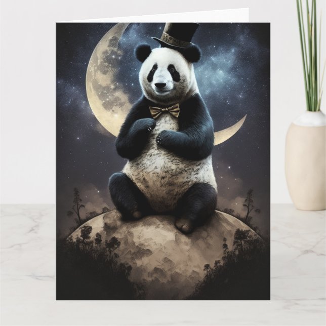 Carte Lune Panda Ours (Devant)