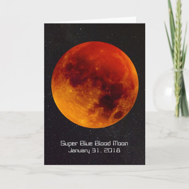 Carte Lune superbe 2018 de sang bleu (Devant)