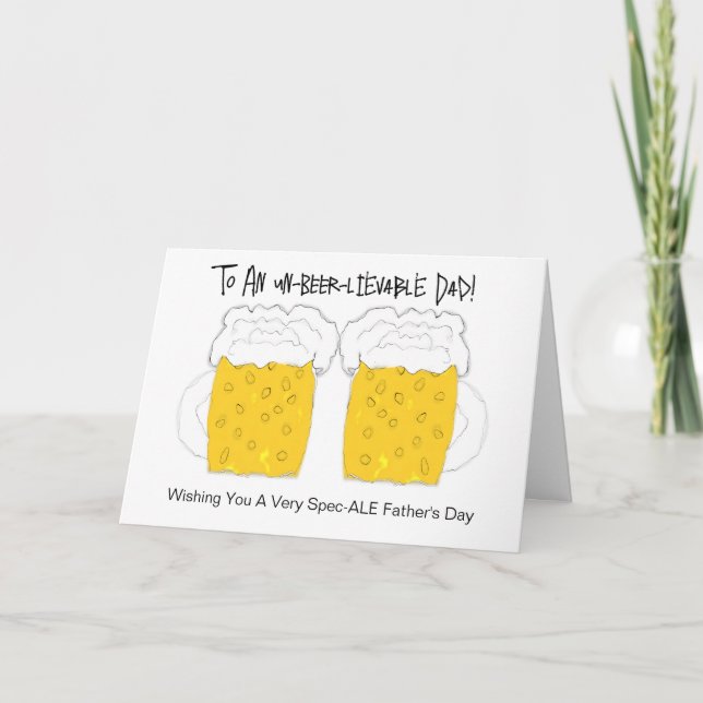 Carte Lunettes De Bière Fête des pères Personnalisée (Devant)
