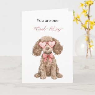 Carte Lunettes de cœur de chien cool Anniversaire