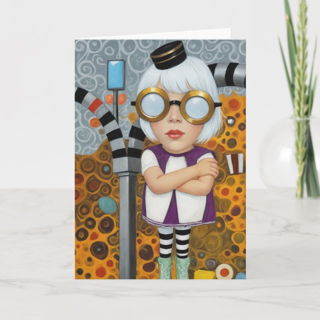 Carte Lunettes de collage multimédia mixtes (Devant)