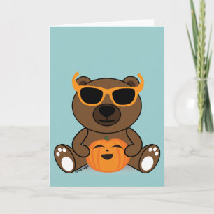 Carte Lunettes de soleil et citrouille mignons frais