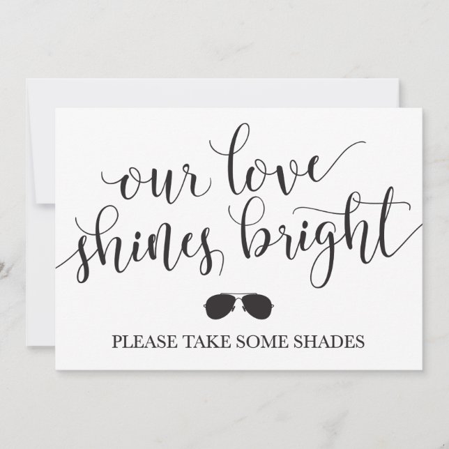 Carte Lunettes de soleil Favoriser Signer - Notre Amour  (Devant)