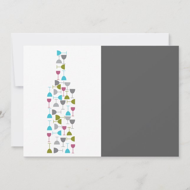 Carte Lunettes de vin en forme de bouteille (Devant)