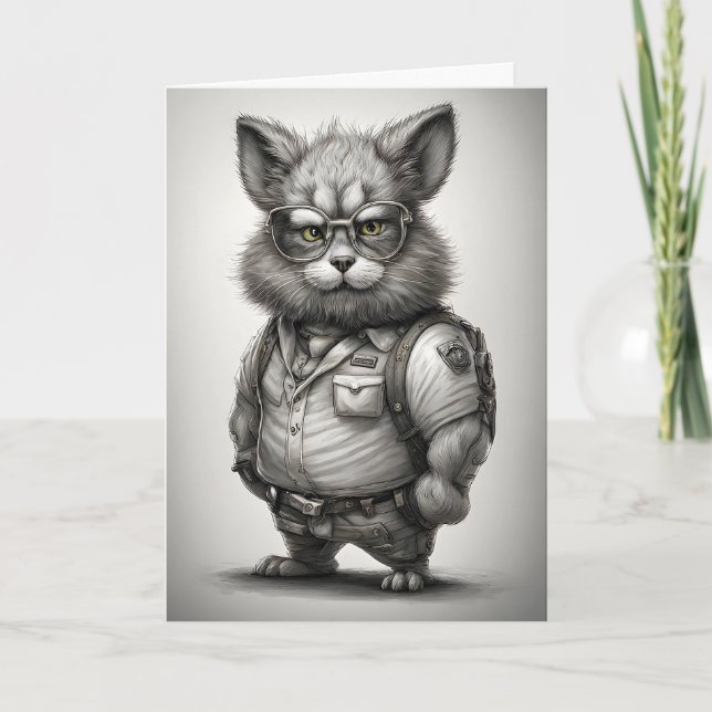 Carte Lunettes lapin lapin Ranger Forêt adorable (Devant)