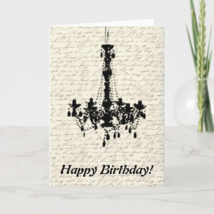 Carte Lustre sur arrière - plan manuscrit Anniversaire