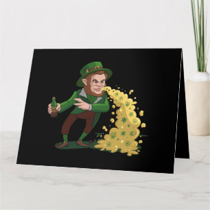 Carte Lutin irlandais lançant des biscuits chanceux drôl