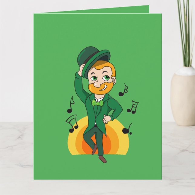 Carte Lutins dansants, dessin animé de la Saint-Patrick  (Devant)