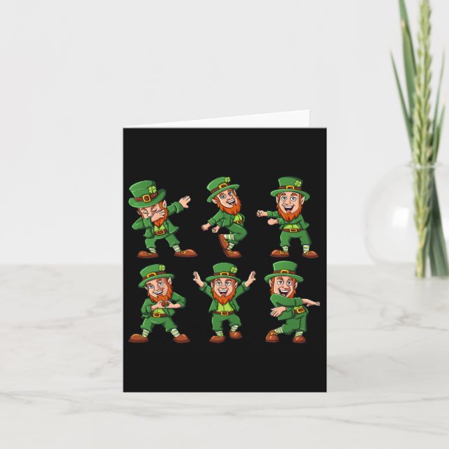 Carte Lutins Danseurs Saint Patrick Drôle Garçons Gi (Devant)