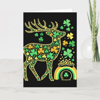 Carte Lutins Shamrock Cerf Saint-Patrick Femmes Hommes