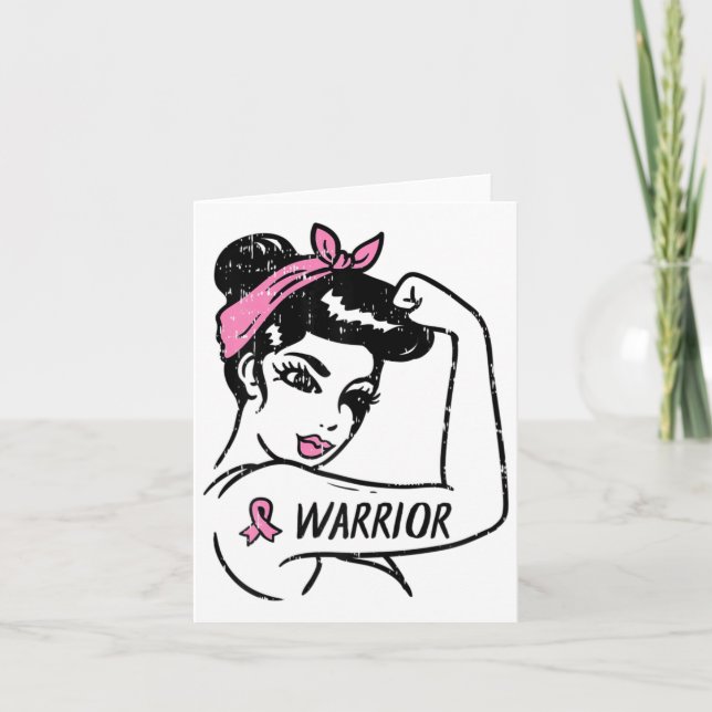Carte Lutter contre le cancer du sein guerrier Rosie Riv (Devant)