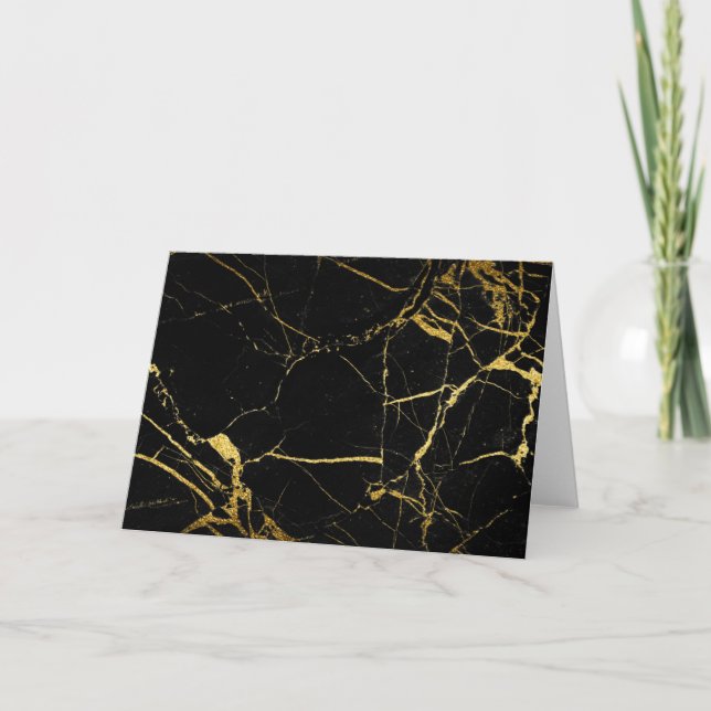 Carte Luxe Black and Gold Marble (Devant)