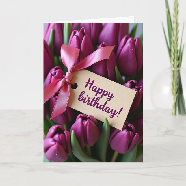 Carte Luxe Fleur Violet (Devant)