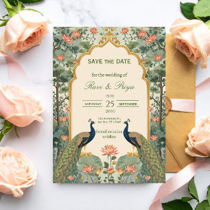 Carte Luxueux Pichwai Mariage Indien Date à Réserver