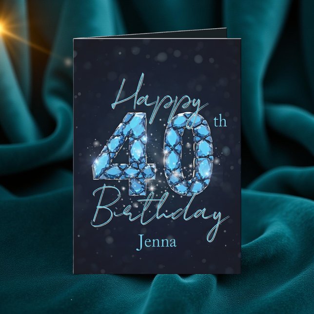 Carte Luxueux Sapphire Bleu et Noir 40e anniversaire (Créateur téléchargé)