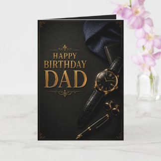Carte Luxury Black & Gold Watch & Fountain Pen Birthday 
