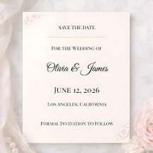 Luxury Blush Floral Save The Date