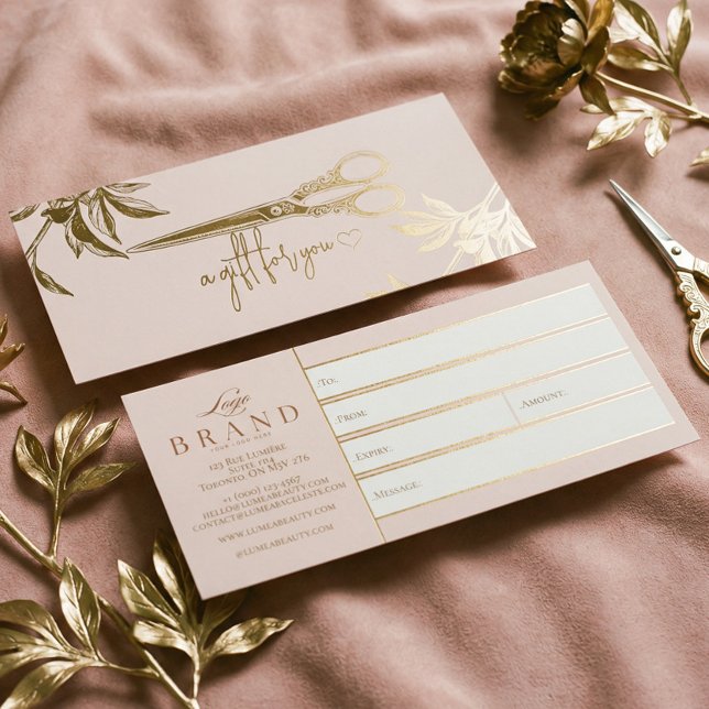 Carte Luxury Gold Hair Salon Studio Gift Certificate  (Luxury Gold Hair Salon Studio Gift Certificate)