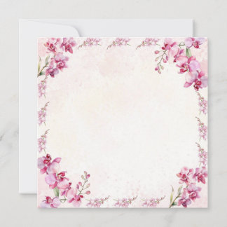Carte Luxury Orchid Floral Watercolor Pink Blank Card