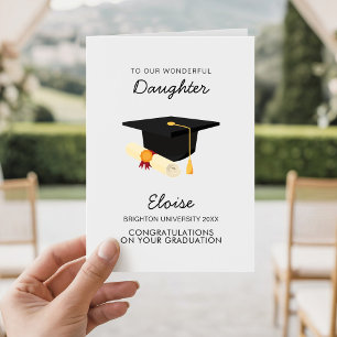 Carte Lycée Collège fille fête de diplôme cadeau cadeau