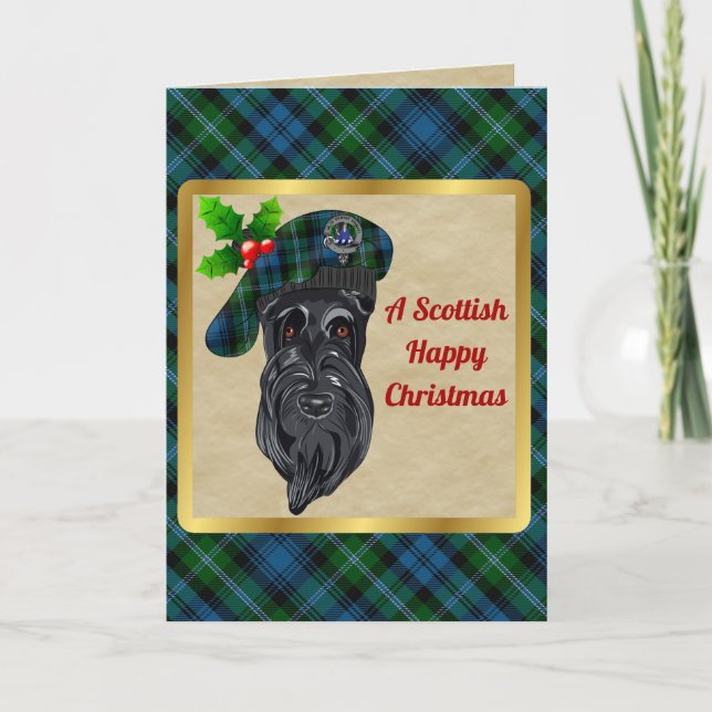 Carte Lyonnais Clan Badge & Tartan - Noël personnalisé (Devant)