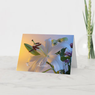 Carte Lys blanc, fleur.