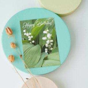 Carte Lys de la vallée Fleurs florales Anniversaire