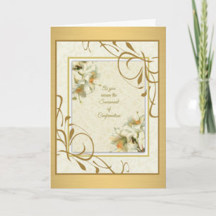 Carte Lys dorés décor Sacrement de Confirmation