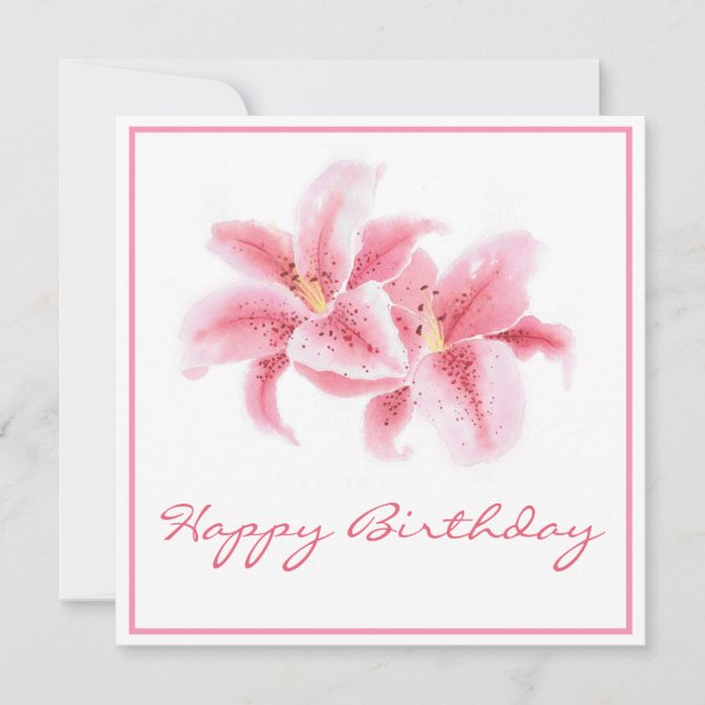 Carte Lys Stargazer Rose (Devant)