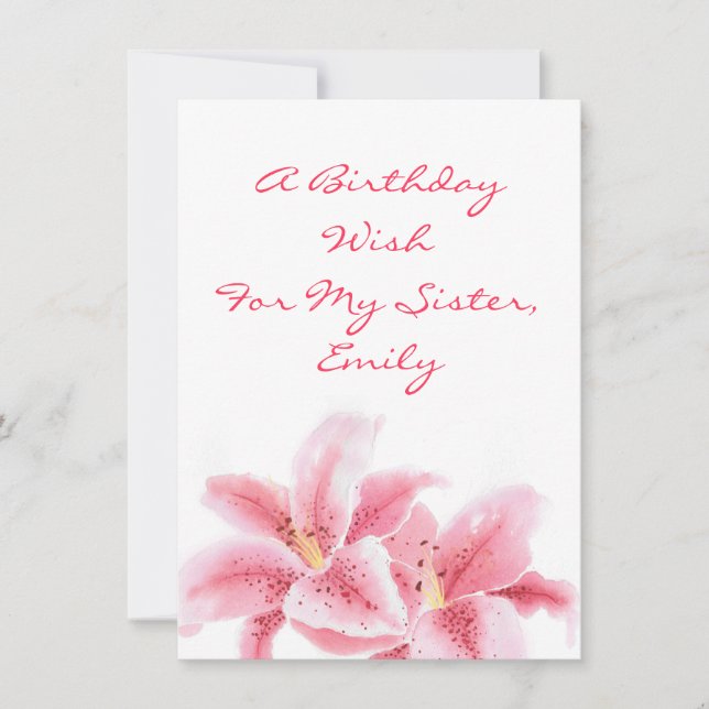Carte Lys Stargazer Rose (Devant)