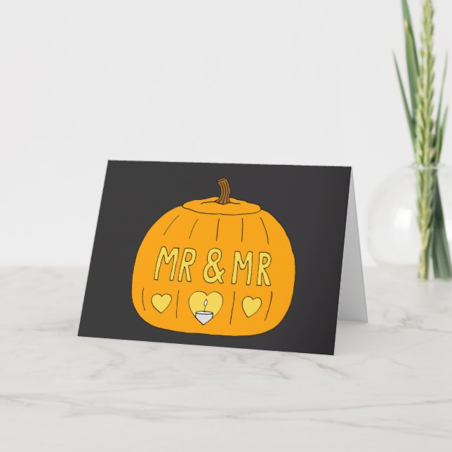 Carte M. et M. Halloween Gay Romance. (Devant)