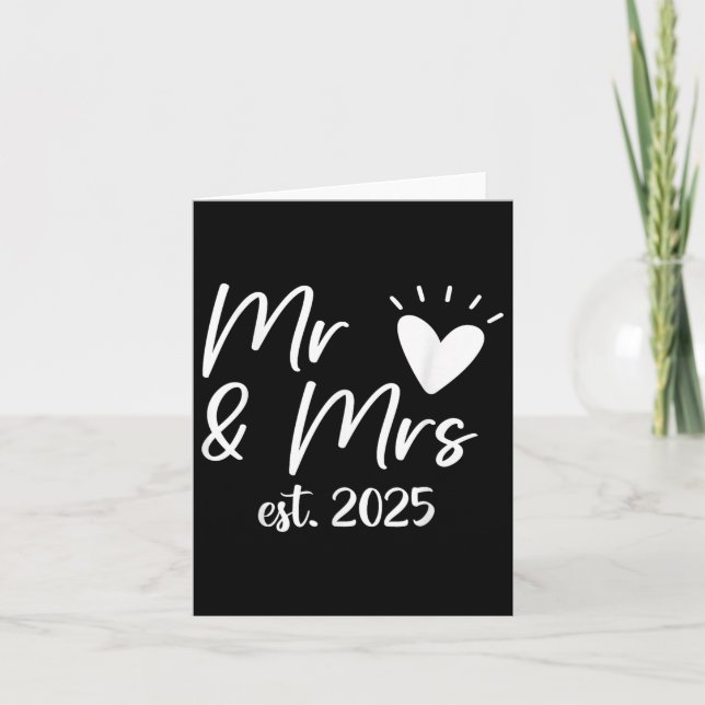 Carte M. Et Mme Est. 2025 Marié couple Mariage Husb (Devant)
