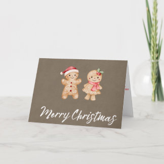 Carte M. et Mme Gingerbread Joyeux Noël