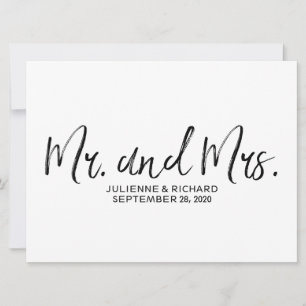 Carte "M. et Mme." SIGNE MARIAGE   Stylish Lettré