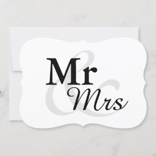 Carte M&Mme Simple Elegant Mariage de typographie
