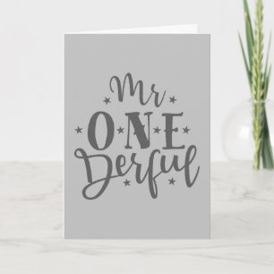 Carte M. Onederful Boy 1er anniversaire