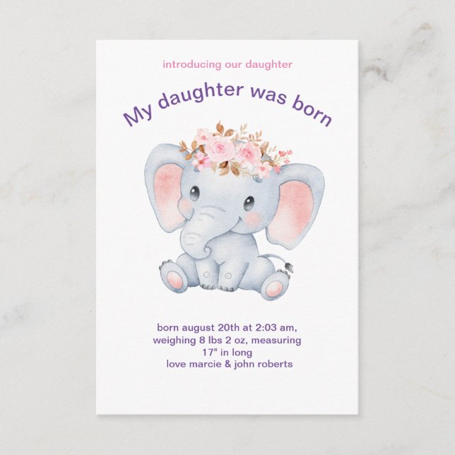 Carte Ma Belle Fille Anniversaire (Devant)
