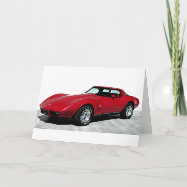 Carte Ma Corvette rouge de 1979 (Devant)