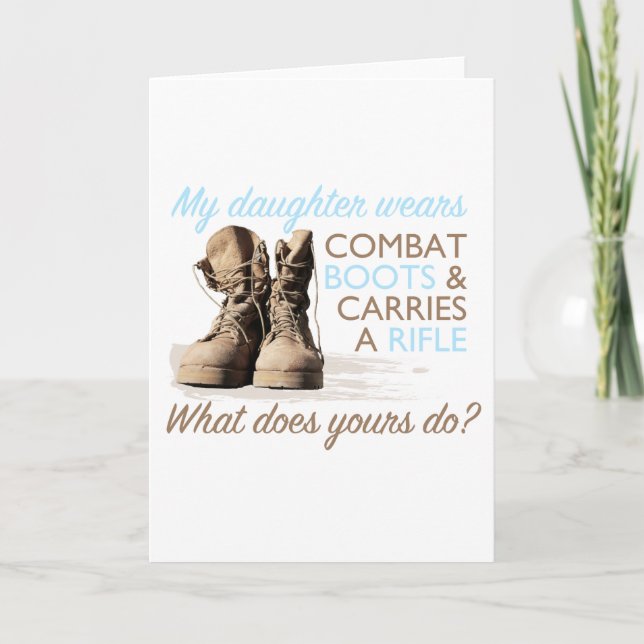 Carte Ma fille porte des bottes de combat (Devant)