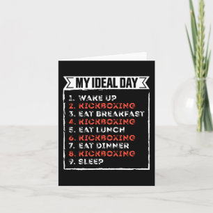 Carte Ma journée idéale Cadeau drôle de kickboxing pour 