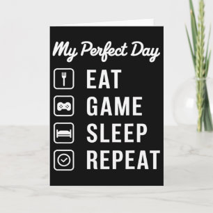 Carte Ma journée parfaite Manger Jeu Dormir Répéter Conc