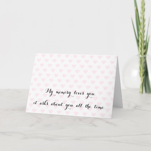 Carte Ma Mémoire Aime... Elegant Love You Cote Card (Devant)