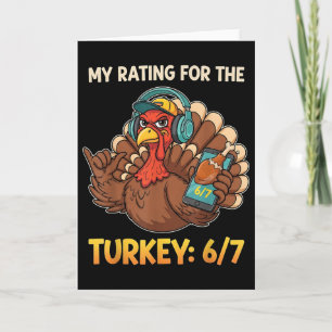 Carte Ma note pour la dinde 6-7 Alpha Gen Meme 67 Tha