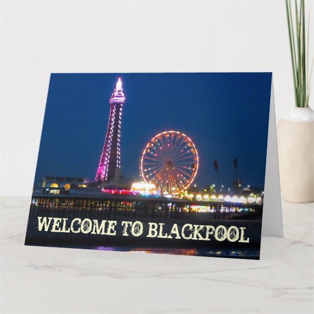 Carte Ma photo Black Pool Central Pier Lights Cushion (Devant)