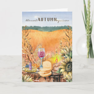 Carte Mabon Automne Equinox Automne Altar Champ de blé